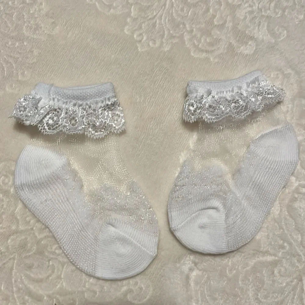 BABY / TODDLER SOLID LACE BREATHABLE SOCKS